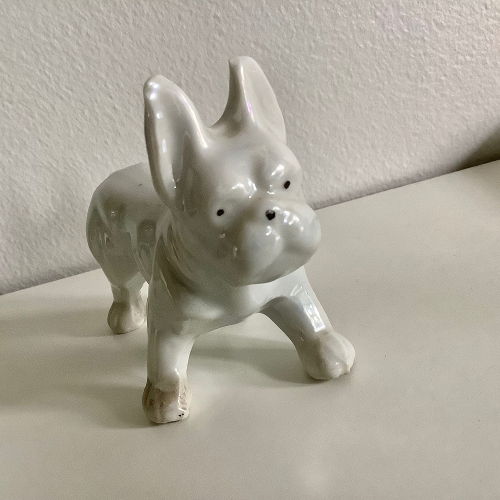 Vintage Lusterware French Bull Dog-Boston Terrier Dog Figurine Japan